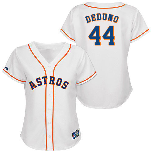 Samuel Deduno #44 mlb Jersey-Houston Astros Women's Authentic Home White Cool Base Baseball Jersey